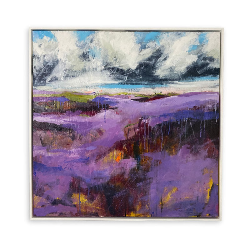 Purple Reverie Painting, a Dorset New Forest landscape painting inspired by heather and sweeping heathlands.