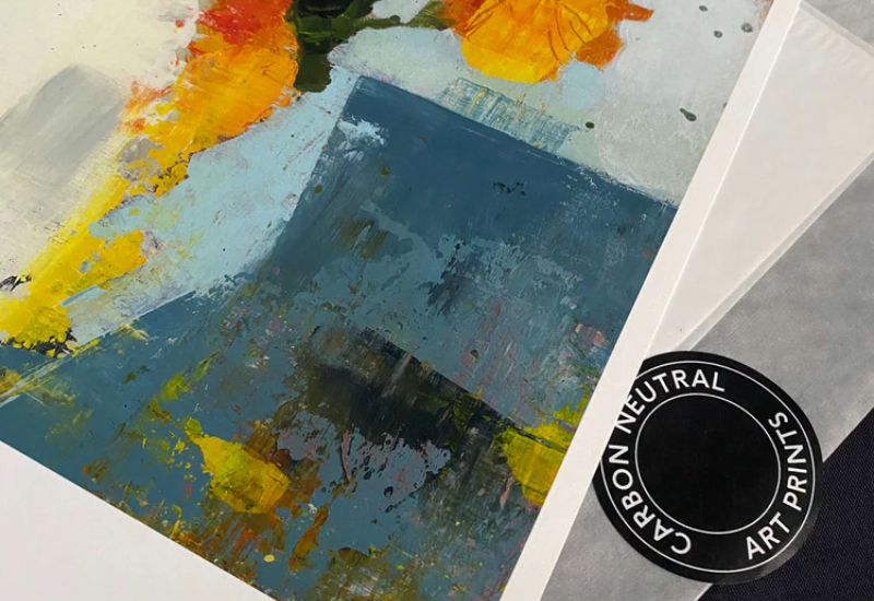 Section of Vibrant Marigolds print by Rebecca Hurst
