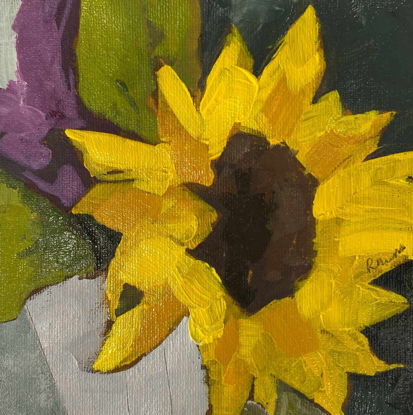 Sunflower Acrylic Painting by Rebecca Hurst Artist
