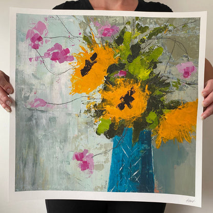 Sunflowers and Cosmos Print